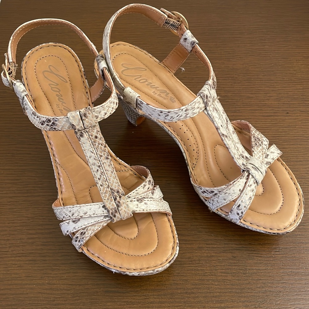 New Crown by Born Leather Myndy Snake Print Heels